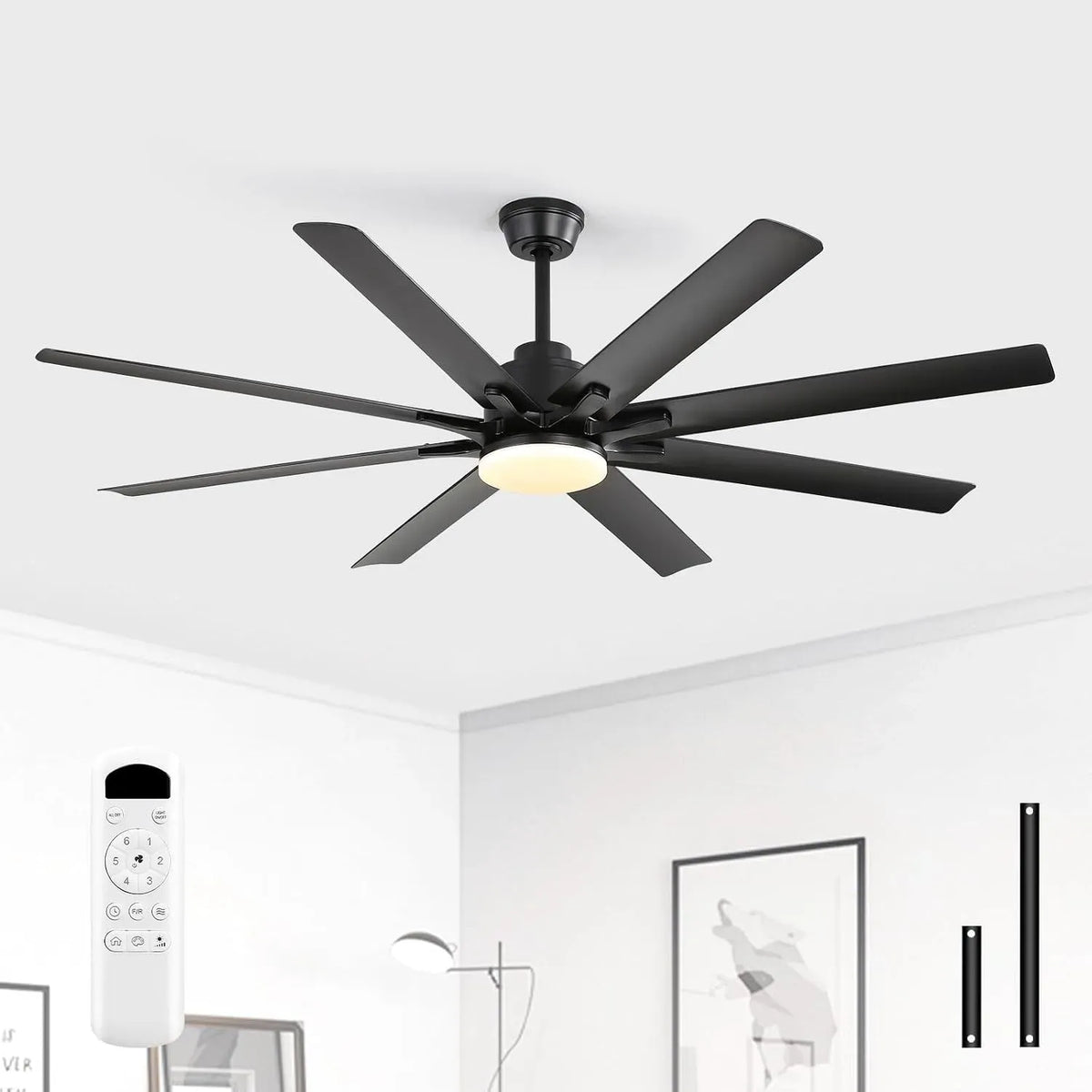 Ventilatore, 132 cm, ventola per circolazione dell'aria, Sofucor 132 cm Ventilatore da Soffitto con Luce