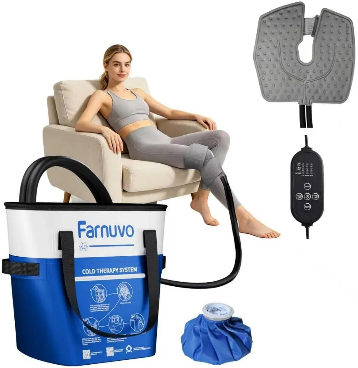 Macchina del ghiaccio, portatile, timer, produttore di ghiaccio, per recupero di interventi chirurgici al ginocchio e lesioni sportive