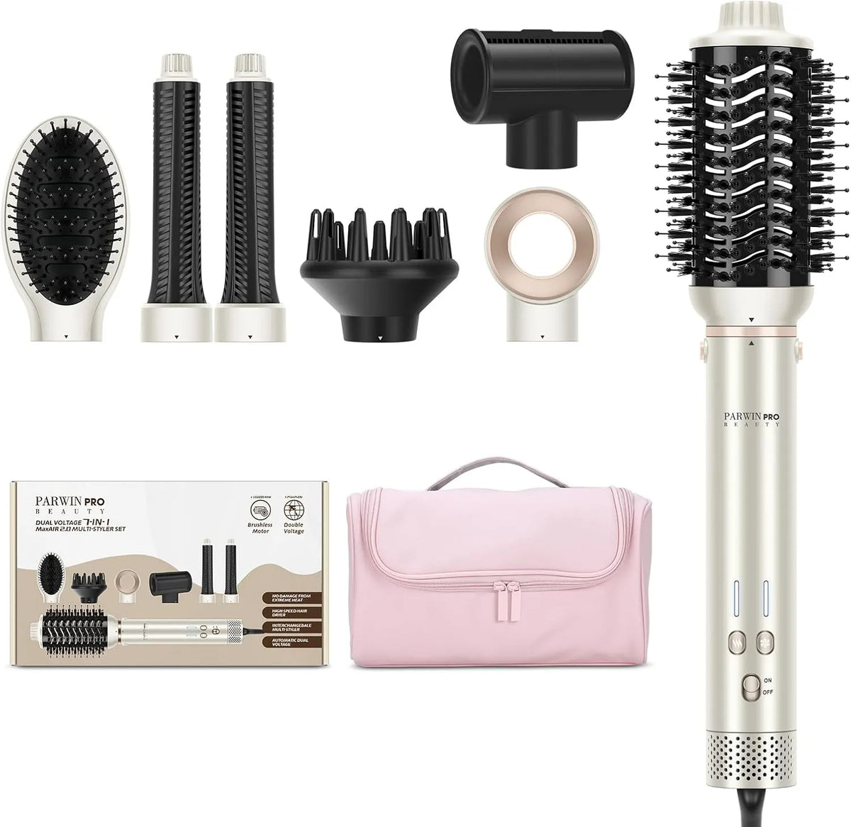 0 Multi-Styler Set a funzionamento automatico a doppia tensione, 7 in 1 MaxAIR 2