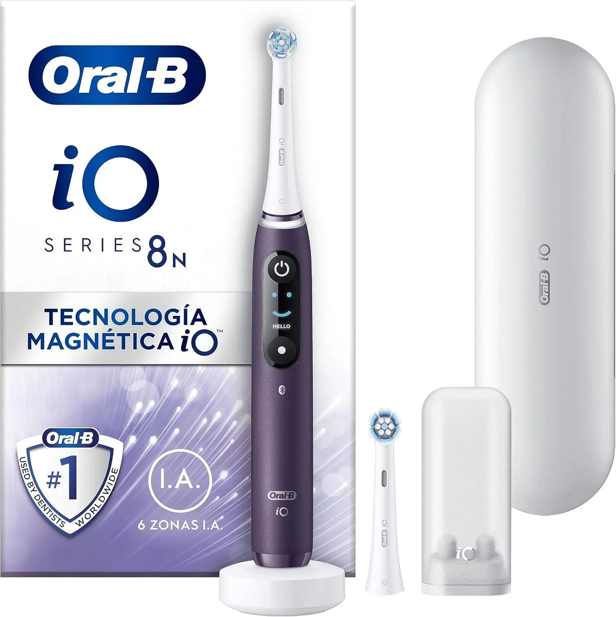Accessorio per elettrodomestico, Oral-B Spazzolino Elettrico Ricaricabile iO 8N Viola, 1 Custodia Da Viaggio, 1 Spazzolino
