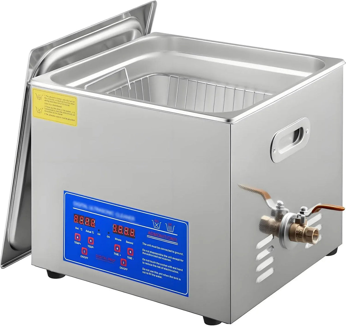 riscaldatore, Pulitore, vasca per pulizia a ultrasuoni, 22 L, timer, ampio serbatoio, professionale, acciaio inox, funzione riscaldante, per Orologi