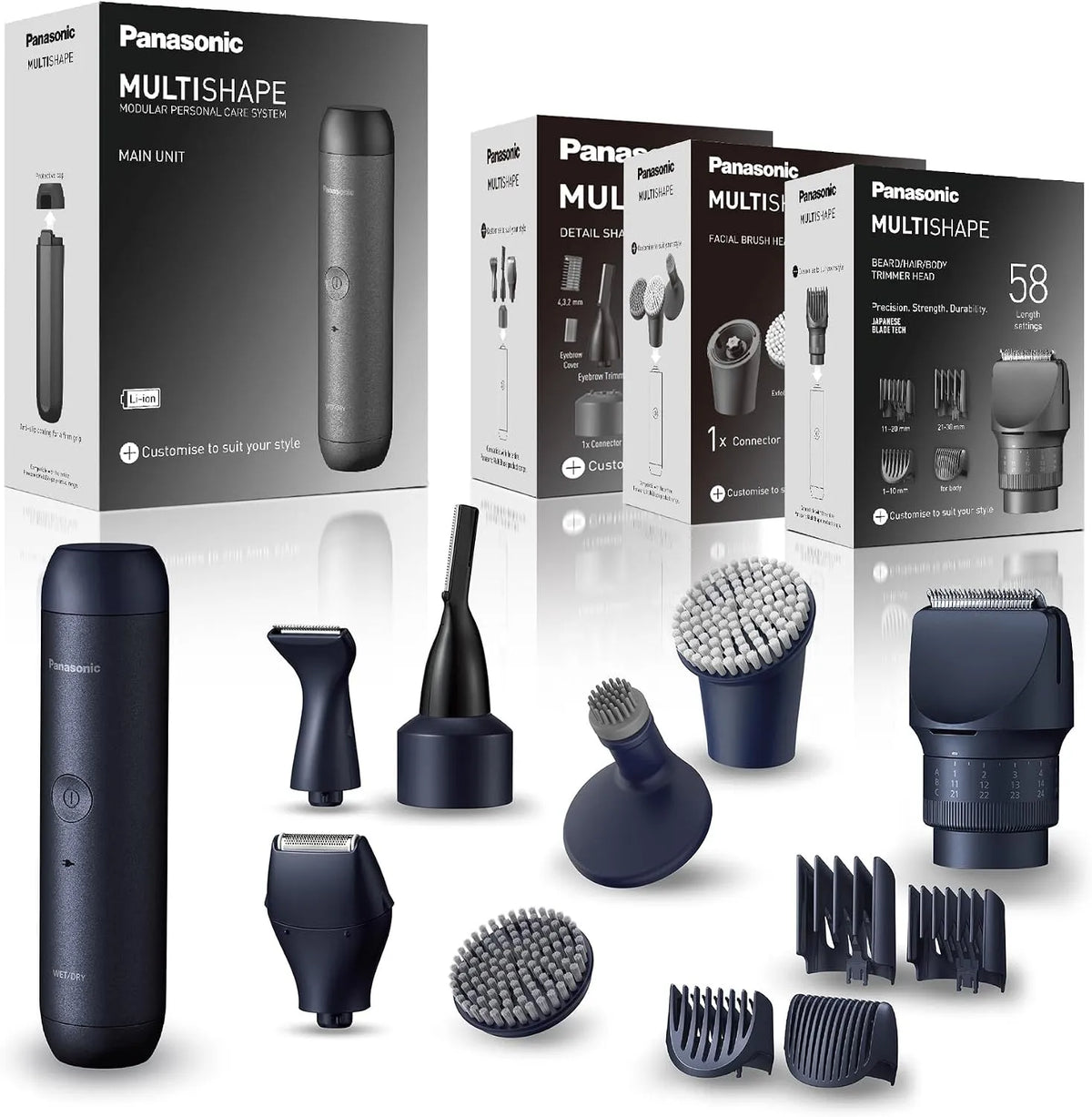 Panasonic ER-CBL1 ER-CFB1 Accessorio per elettrodomestico, nero, ER-CDT1 & ER-CTW1 Set: unità compatibile per MULTISHAPE, regolabarba