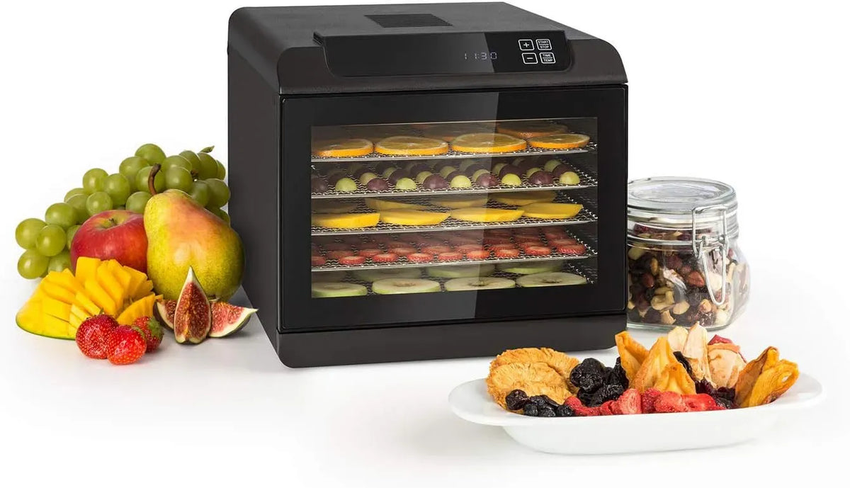 Klarstein Asciugatrice, 500 W, 35 a 70 °C, touch, nero, 6 vassoi lavabili in lavastoviglie, display touch