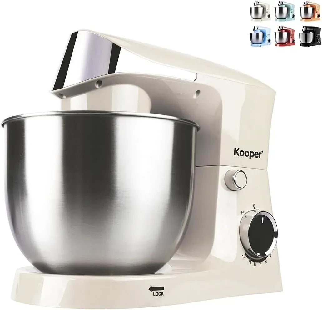 Impastatrice planetaria, avorio, ciotola rimovibile 5,5L, 10 velocità, 1500W, Kooper, 5,5 L