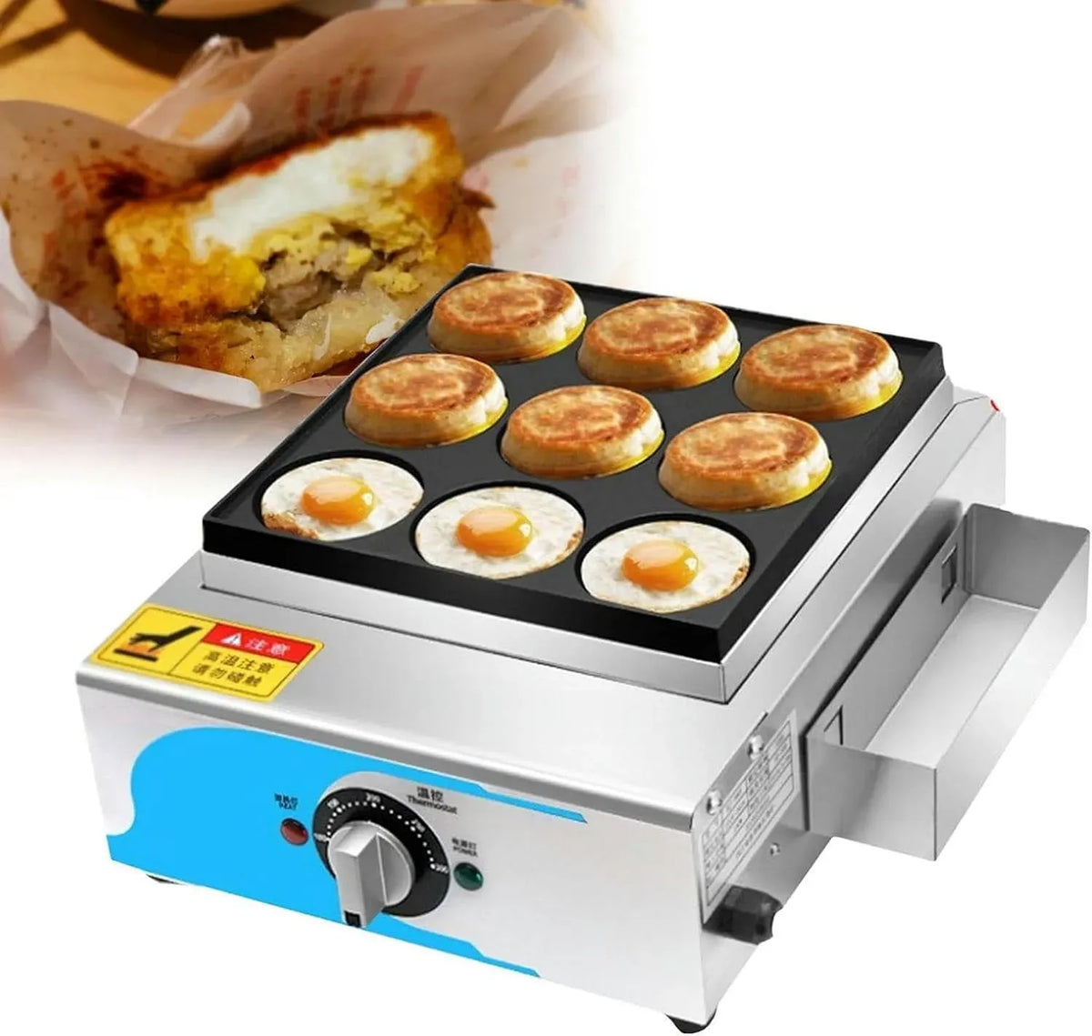 Pentola e padella, 50 a 300 °C, professionale, acciaio inox, controllo della temperatura 50-300℃, macchina per hamburger in acciaio inossidabile