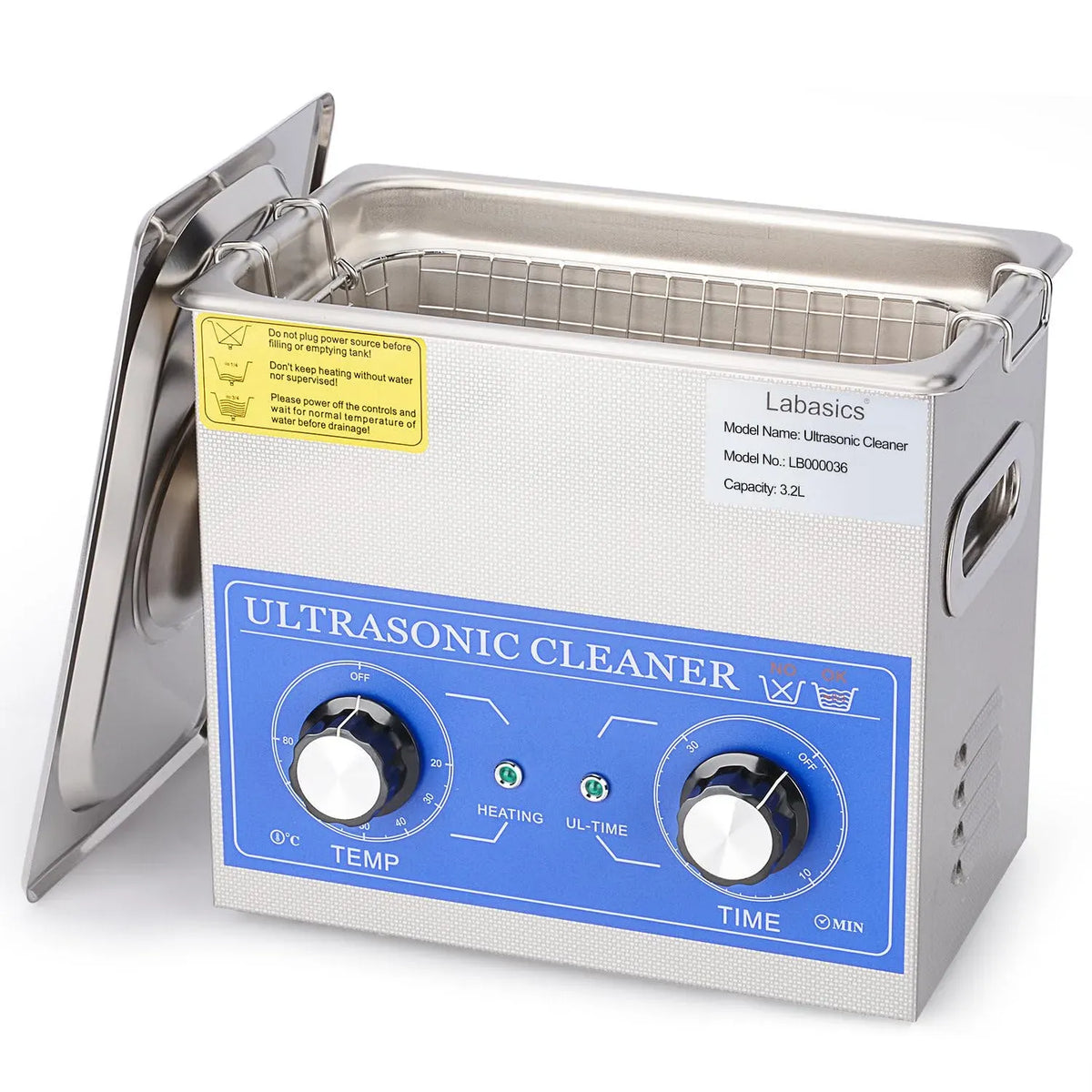 40kHz vasca per pulizia a ultrasuoni, Pulitore, 3.2 L, 220 V, timer, acciaio inox, funzione riscaldante, per Laboratorio 40kHz 220V