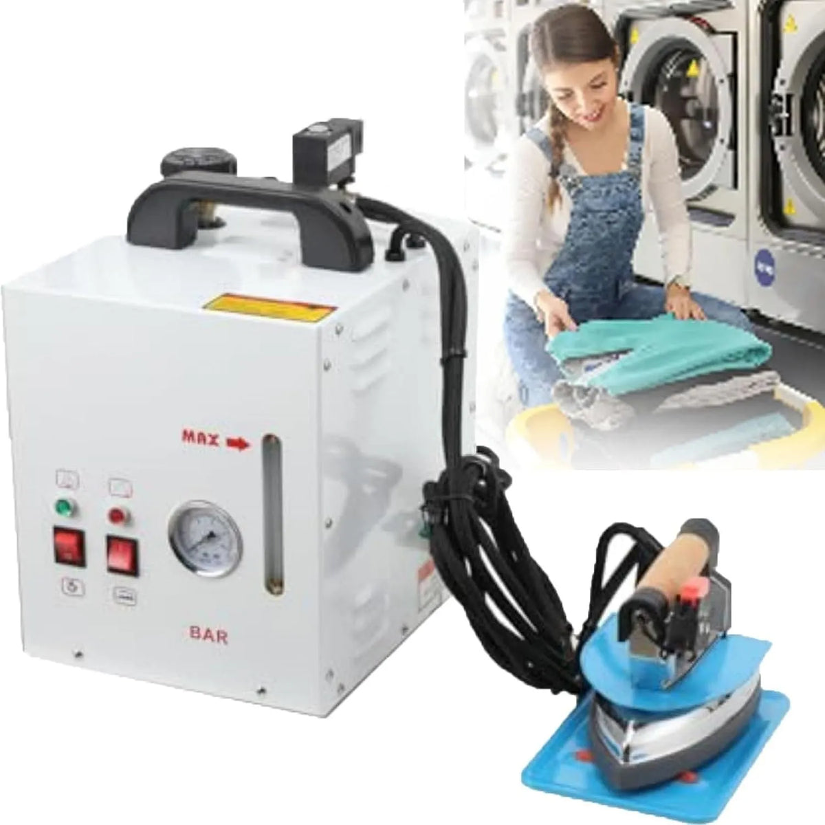 vaporizzatore, ferro da stiro elettrico, 4 L, 1600 W, industriale, ampio serbatoio, vapore, professionale, funzione riscaldante, per Indumenti