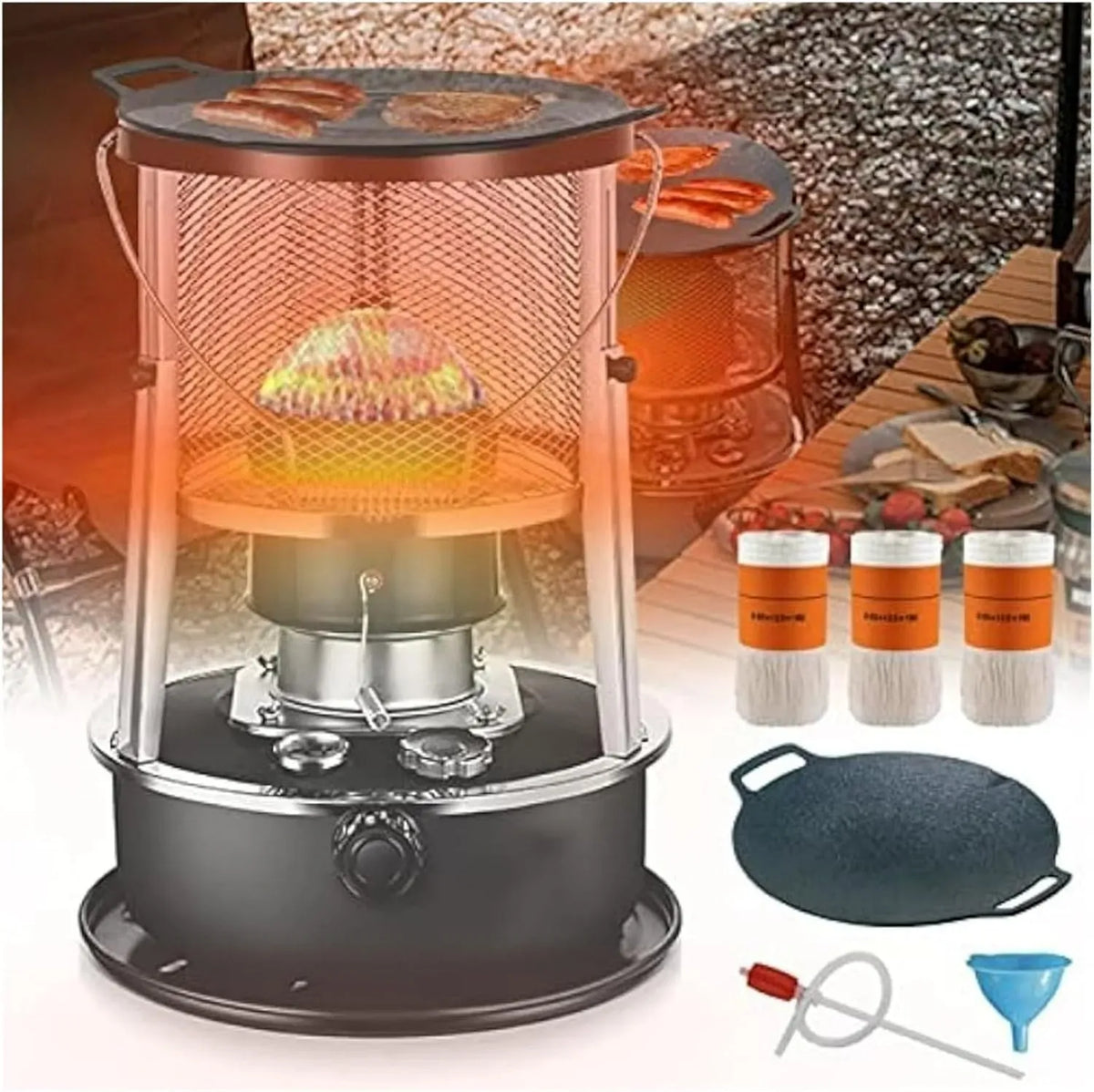 Piastra, 2600 W, Stufa a Cherosene for Uso Interno Stufa a Cherosene Non elettrica con Piastra