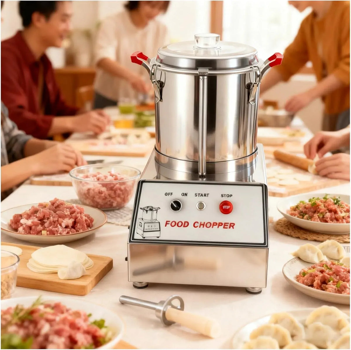 Robot da cucina L/7 L/10, 15 L, professionale, acciaio inox, Tritacarne Elettrico per Verdure E Carne in Acciaio Inox, 1400 Giri/Min