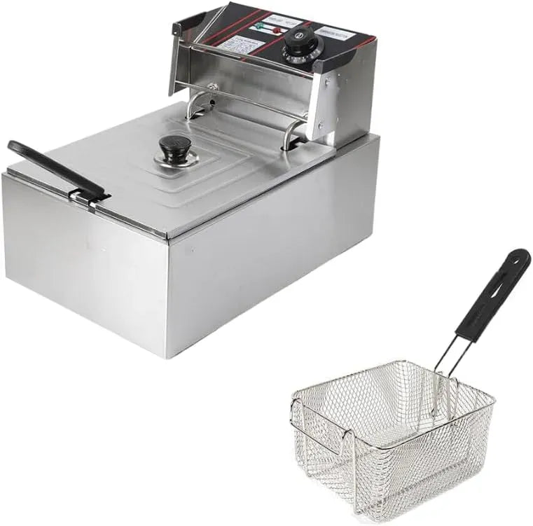 W 5 commerciale termostato singolo serbatoio 60-200 °C friggitrice regolabile Fryer Deep Fry Friggitrice, Friggitrice elettrica professionale in