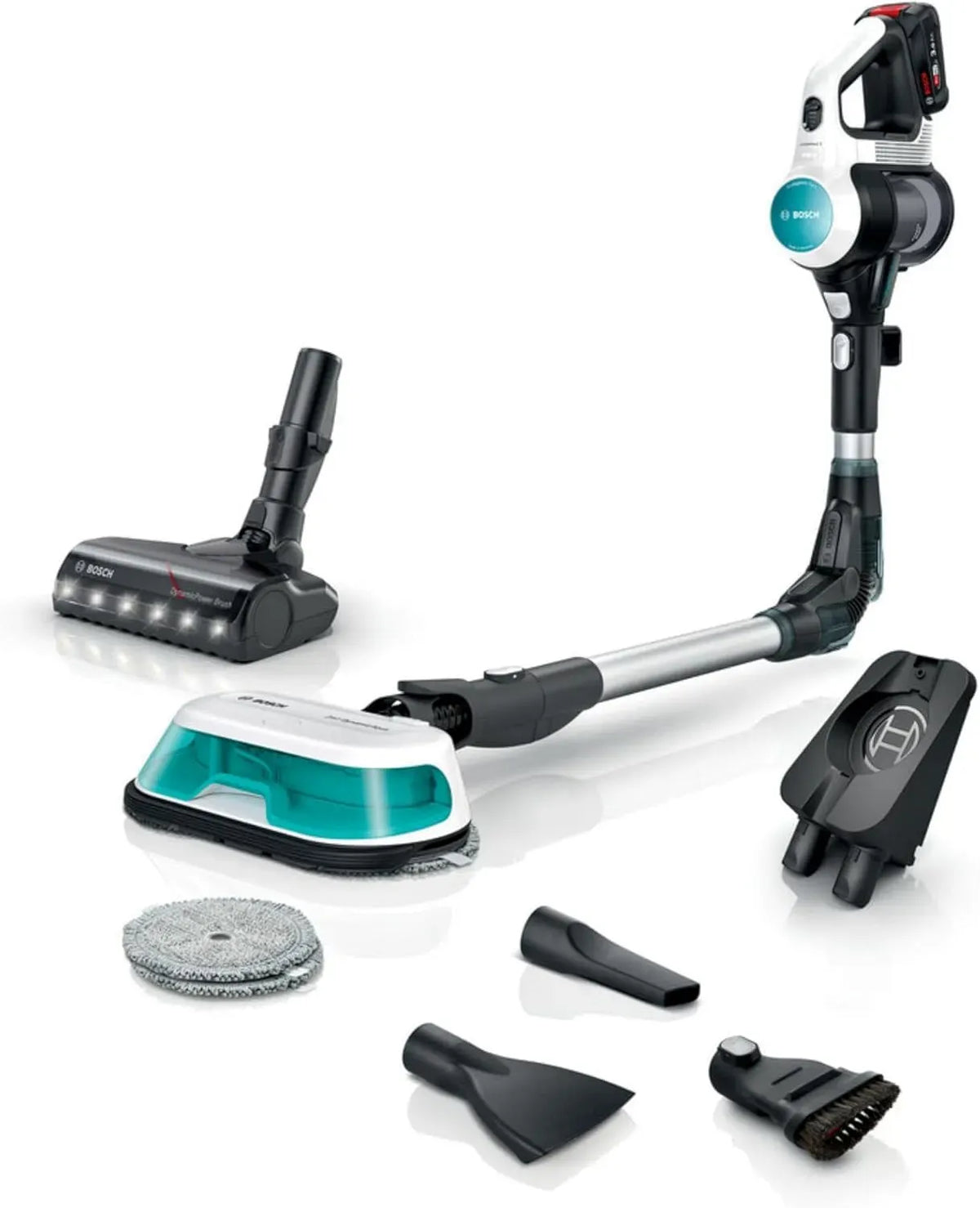 Bosch BCS71HYG2 2in1 Bianco, BCS71HYG2 Scopa Elettrica Aspira e Lavapavimenti 2in1