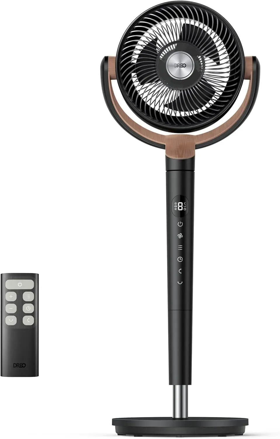Ventilatore, 107 cm, 1615 m³/h, 20 dB, DREO, oscillazione, portata del vento fino a 26 m, altezza regolabile 94–107 cm, flusso d'aria 1615 m³/h