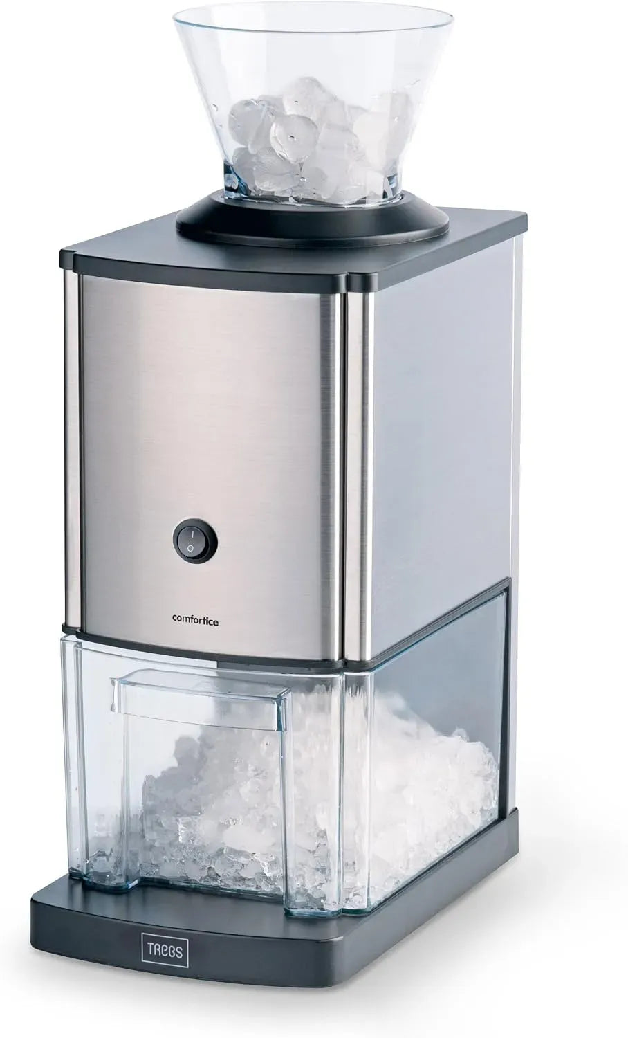 cocktail o preparazione di dessert freddi, Gastronoma Tritaghiaccio in acciaio inox ideale per bibite, 1 kg di ghiaccio tritato al minuto, capacità 3