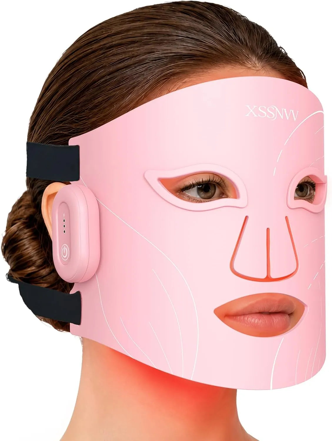 850nm NVV05 Wireless e Ricaricabile, Maschera Facciale LED Multicolore, Maschera LED Viso con Luce Rossa e Infrarossi 850nm, Silicone Flessibile per