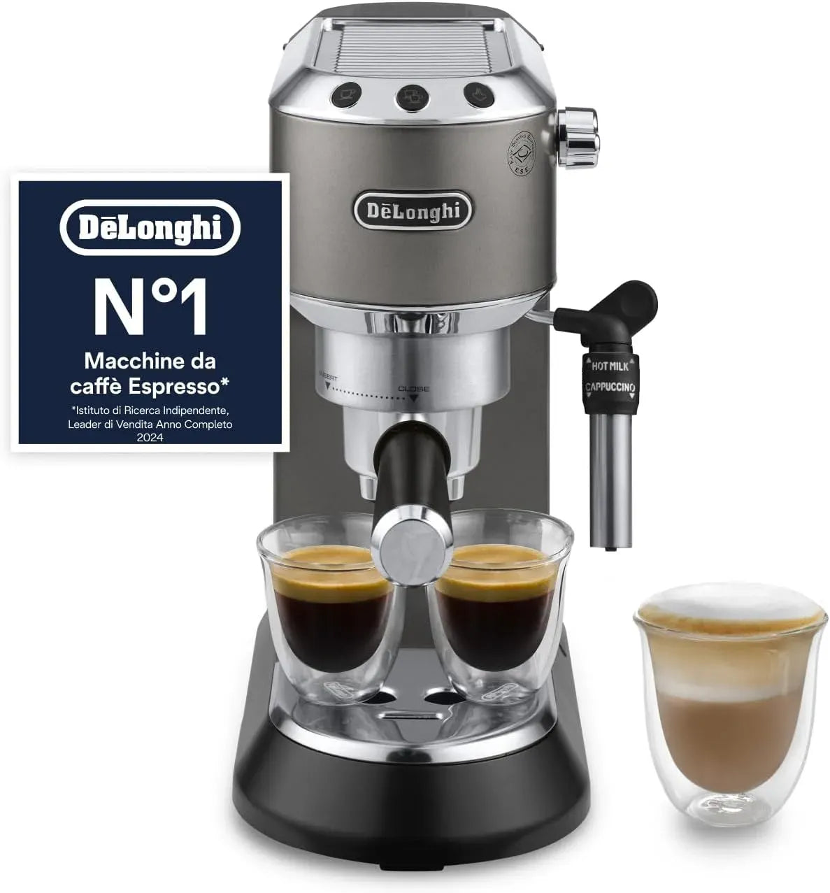 De'Longhi EC685.TB. Montalatte, 1 L, cappuccinatore, ampio serbatoio, nero