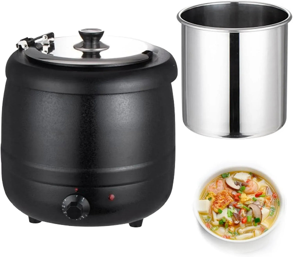 Pentola e padella, 13 L, 400 W, 30 a 80 °C, TYH, professionale, acciaio inox, bollitore Elettrico per zuppa da 10/13 Litri