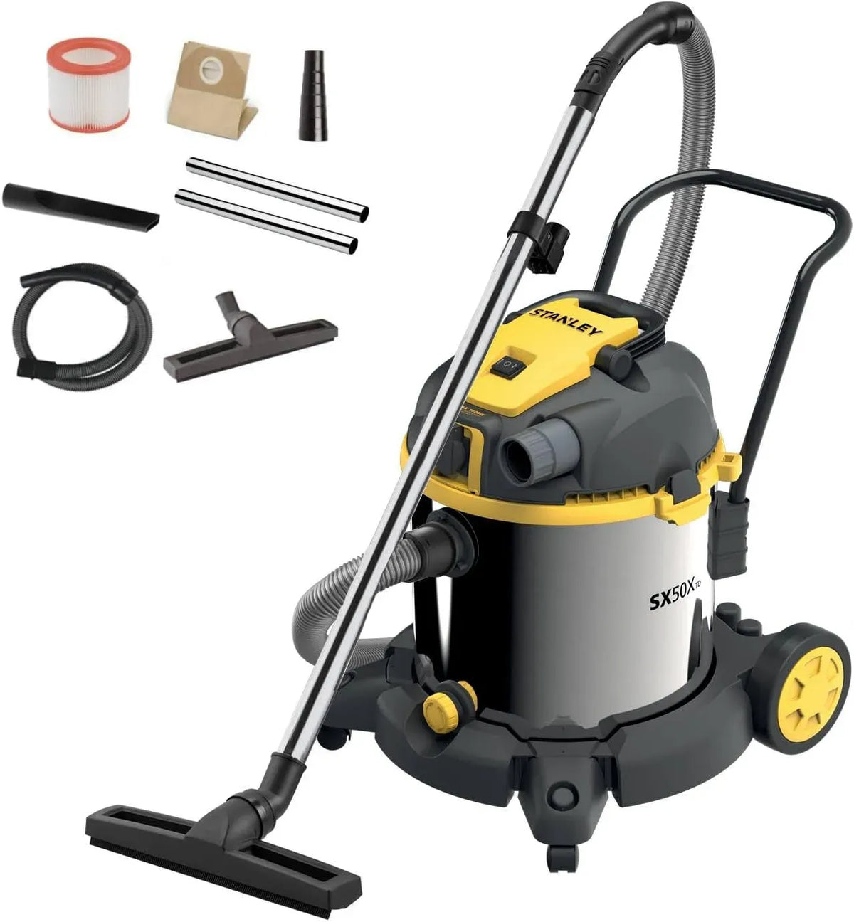 SXVC50XTDE Presa, 50 L, 1600 W, blu, AR Blue Clean STANLEY Aspiratore Solidi e Liquidi con Presa Elettroutensili 1600 W