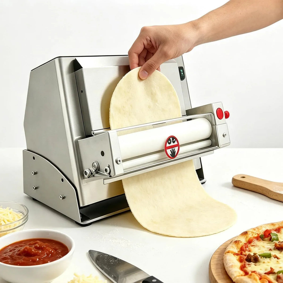 Macchina per pasta, macchina per tagliatelle, Sfogliatrice, pizza, professionale, Pressa Elettrica per Pizza