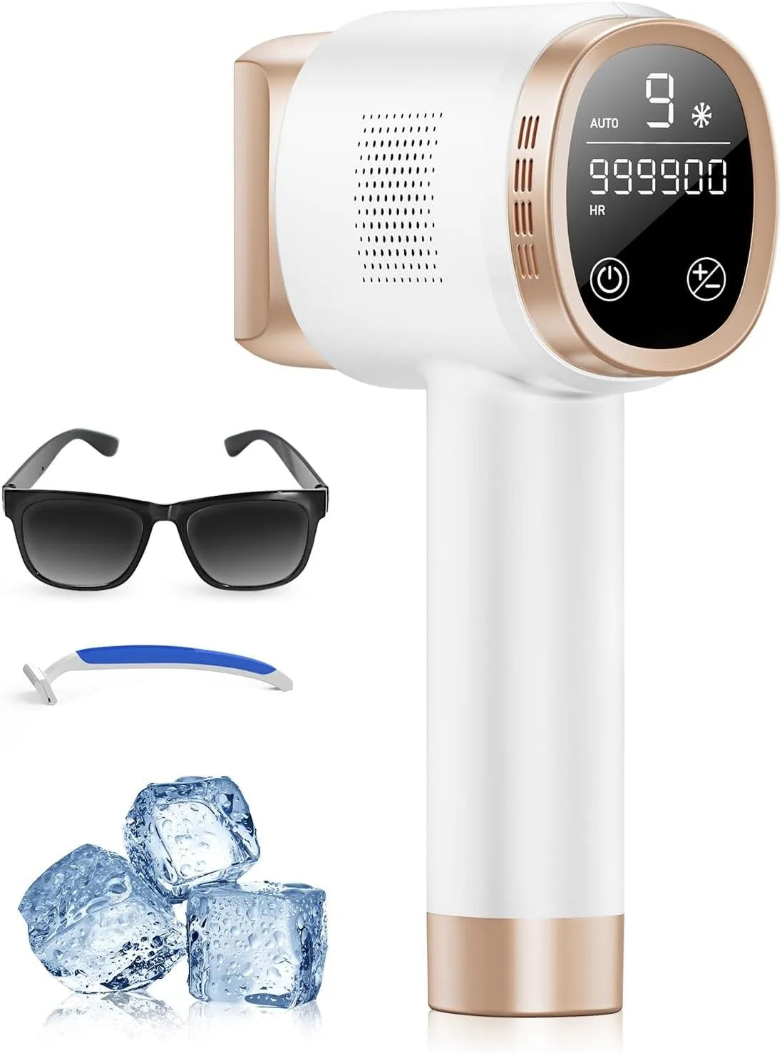 epilatore elettrico, touch, display LCD, bianco, per Donne e Uomini