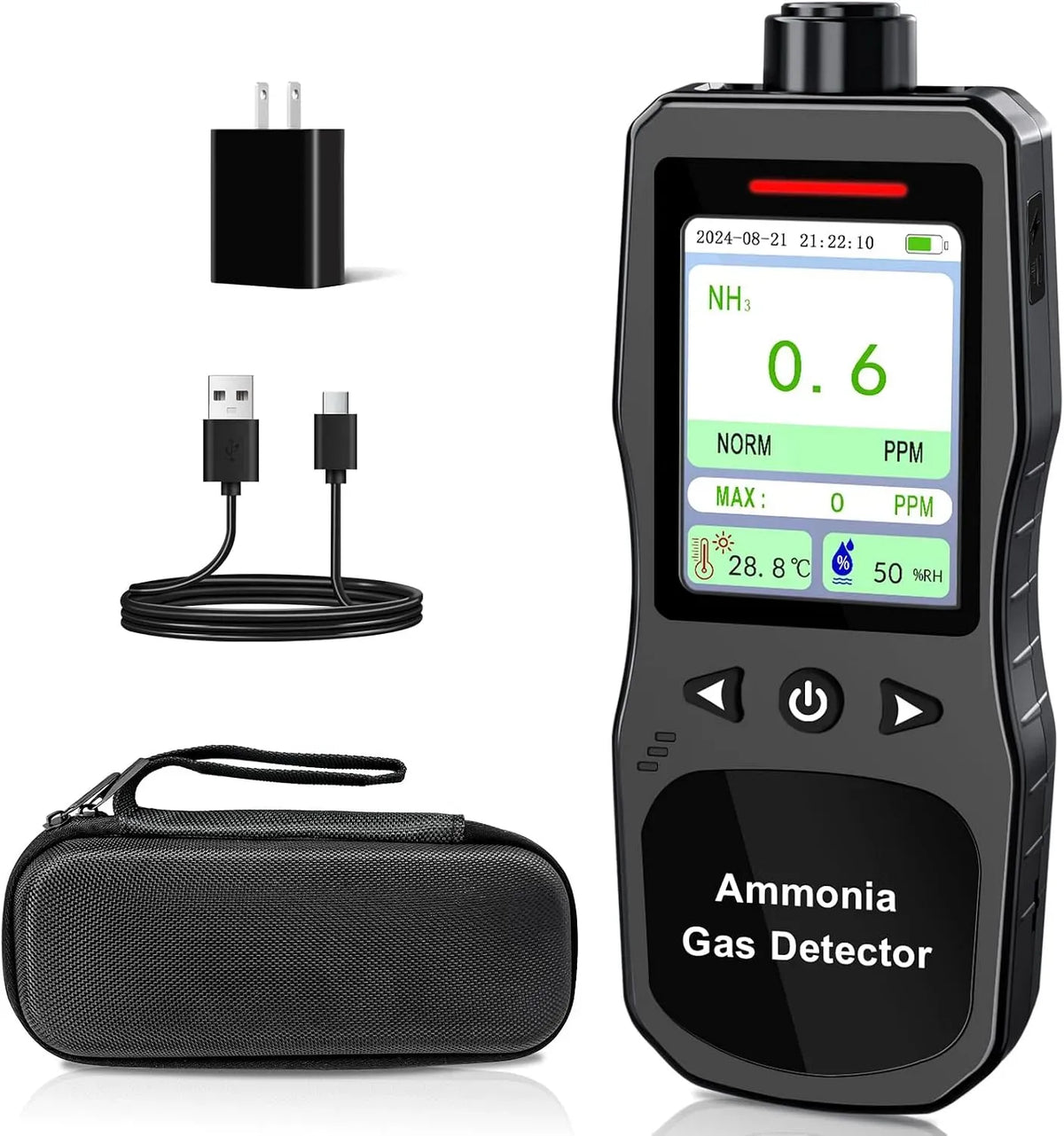 Monitor 0-200PPM NH3, portatile, nero, Rilevatore di Gas Ammoniaca Portatile