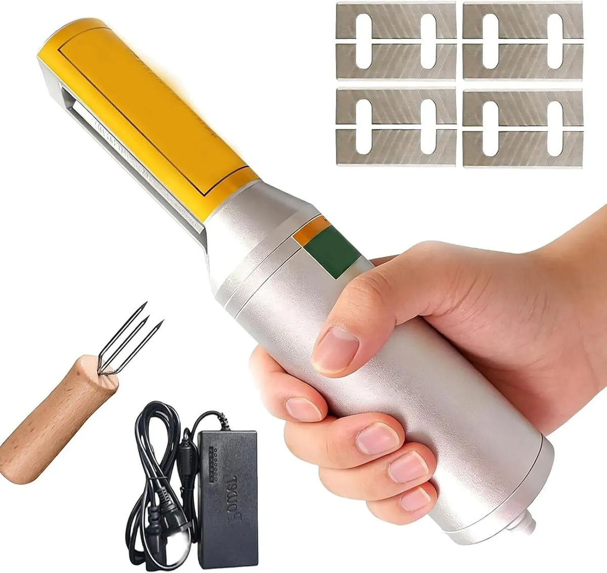 Pelapatate elettrico portatile, per rimuovere la pelle di frutta e verdura, 100 W, 6000-12000 giri/min, 22 x 5 x 5 cm, parti in acciaio, design