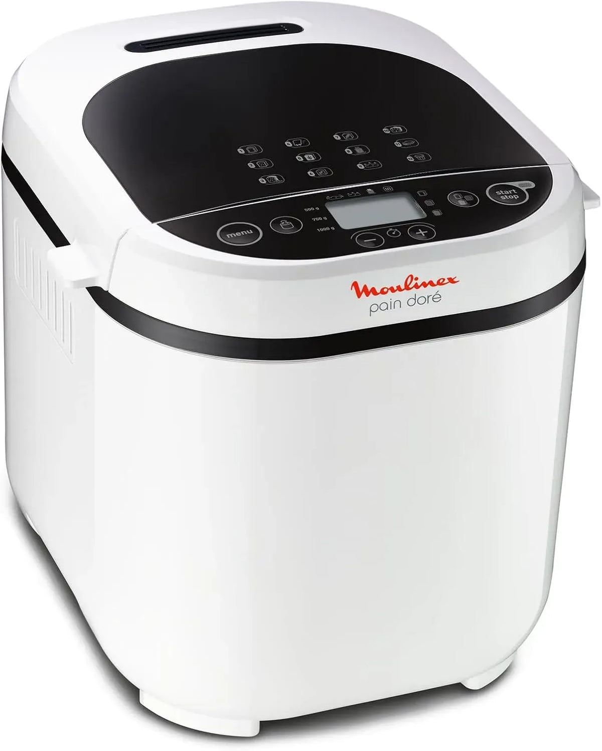 Moulinex OW2101 Macchina per il pane, 720 W, 12 programmi, panificatrice, pizza, 3 livelli, display LCD, 3 Livelli di Peso e Doratura, Schermo LCD