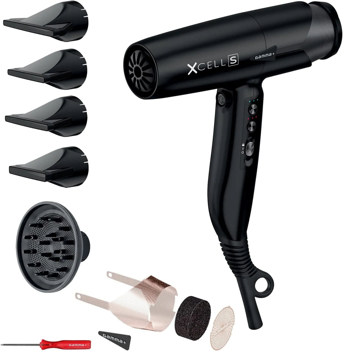 Silenzioso, Asciugacapelli Ionico XCELL S, per Tecnologia autopulente, Phon Capelli Ultraleggero 290 gr con Azione Battericida Sanificante, Smart