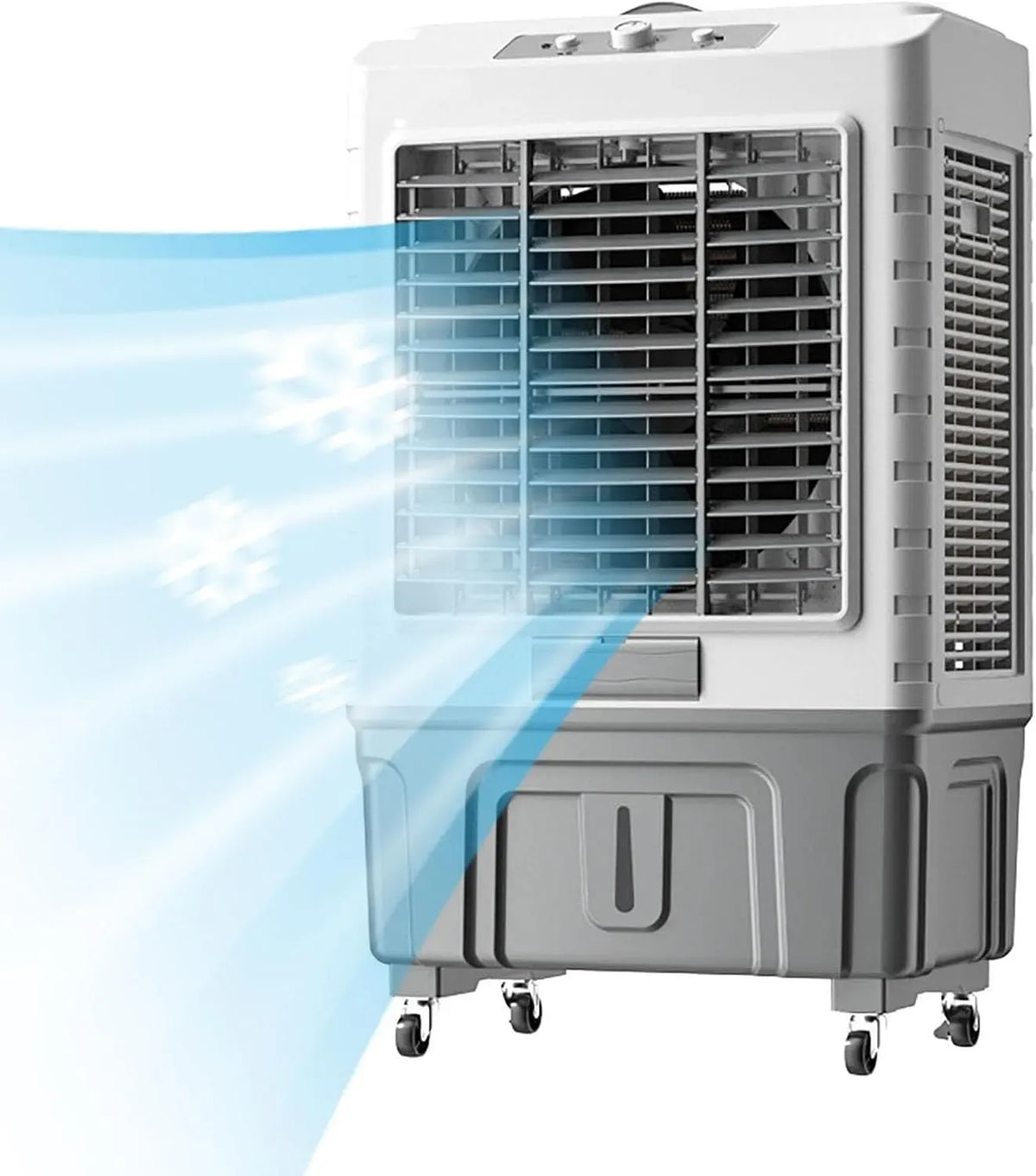 Esterni, Raffrescatore evaporativo Portatile con 3 velocità, Oscillazione ad Ampio Raggio di 120° e Serbatoio dell'Acqua da 55 Litri per Un