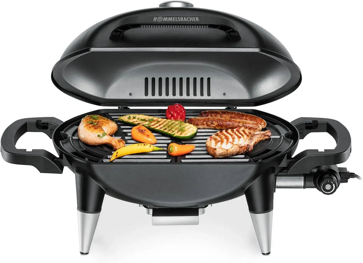Rommelsbacher BBQ 4000 Barbecue, carrello, griglia, Grill, 2200 W, ghisa, 2 zone di temperatura, 2 pezzi, per barbecue