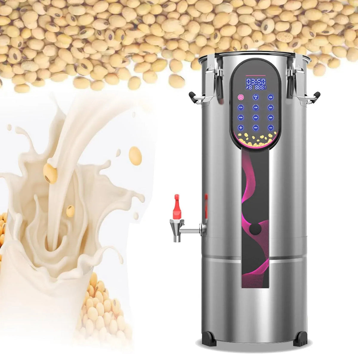 Macchina per Latte, 18 L, professionale, acciaio inox, per Latte di soia macinato Fresco Completamente Automati