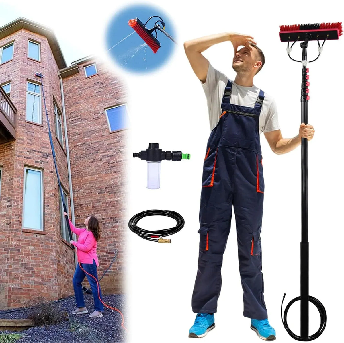 spazzola, pulitore, 35 cm, 10,8 m, per la pulizia di finestre