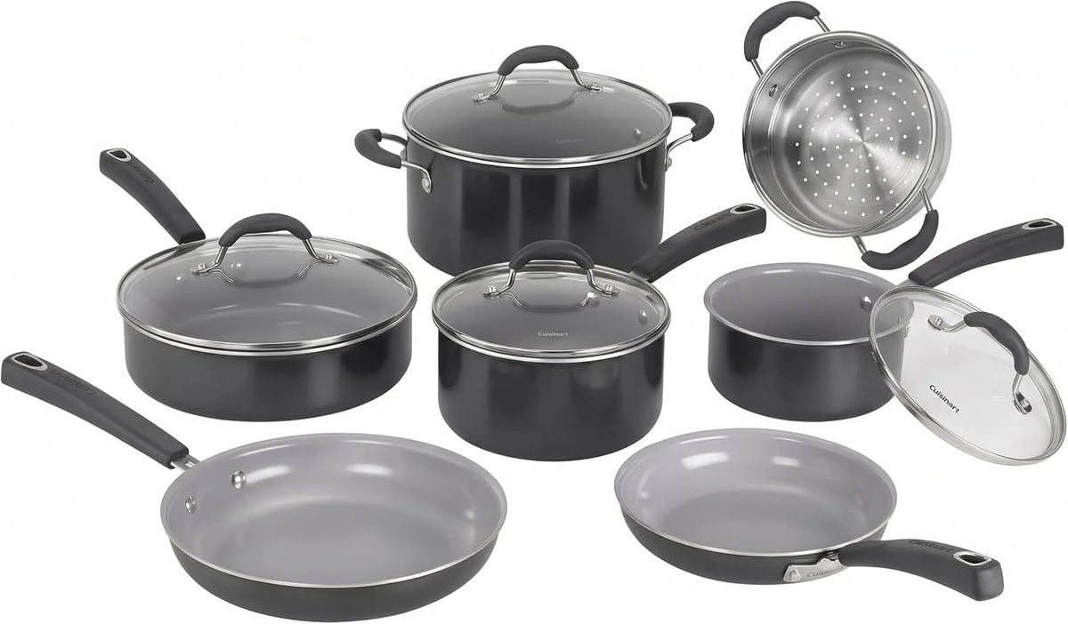 Set da 11 pezzi di pentole e padelle, Cuisinart® Set di pentole antiaderenti Ceramica XT, Rivestimento ceramico antiaderente rinforzato al titanio
