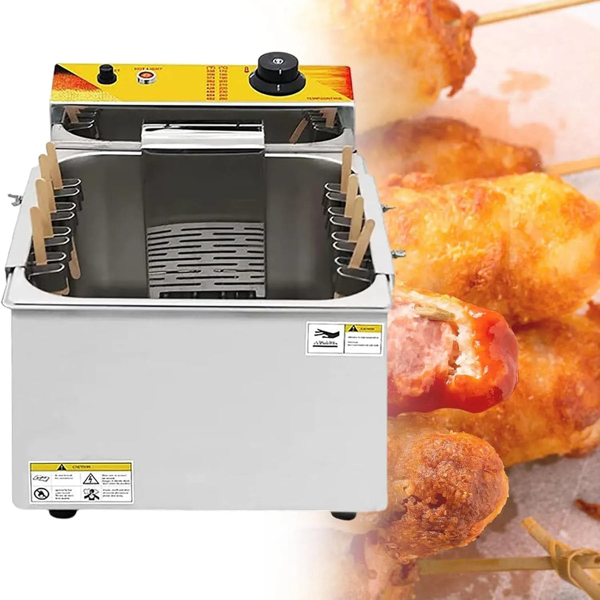 A 200 Macchina Per Hot, Griglia, 12 L, 50 a 200 °C, professionale, 2 zone di temperatura, per Hot Dog Al Formaggio Da 12 Litri