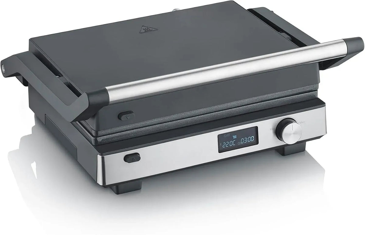 Severin Lavastoviglie, 2000 W, nero, Griglia a contatto SEVINI FLEX, rivestimento in ceramica di alta qualità, superficie barbecue XL