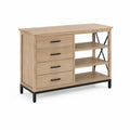 Credenza in legno e metallo con cassetti e ripiani 100x40x80 cm