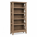 Libreria in Legno Massello Marrone con 5 Ripiani