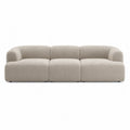 Divano modulare in tessuto poliestere beige 300cm