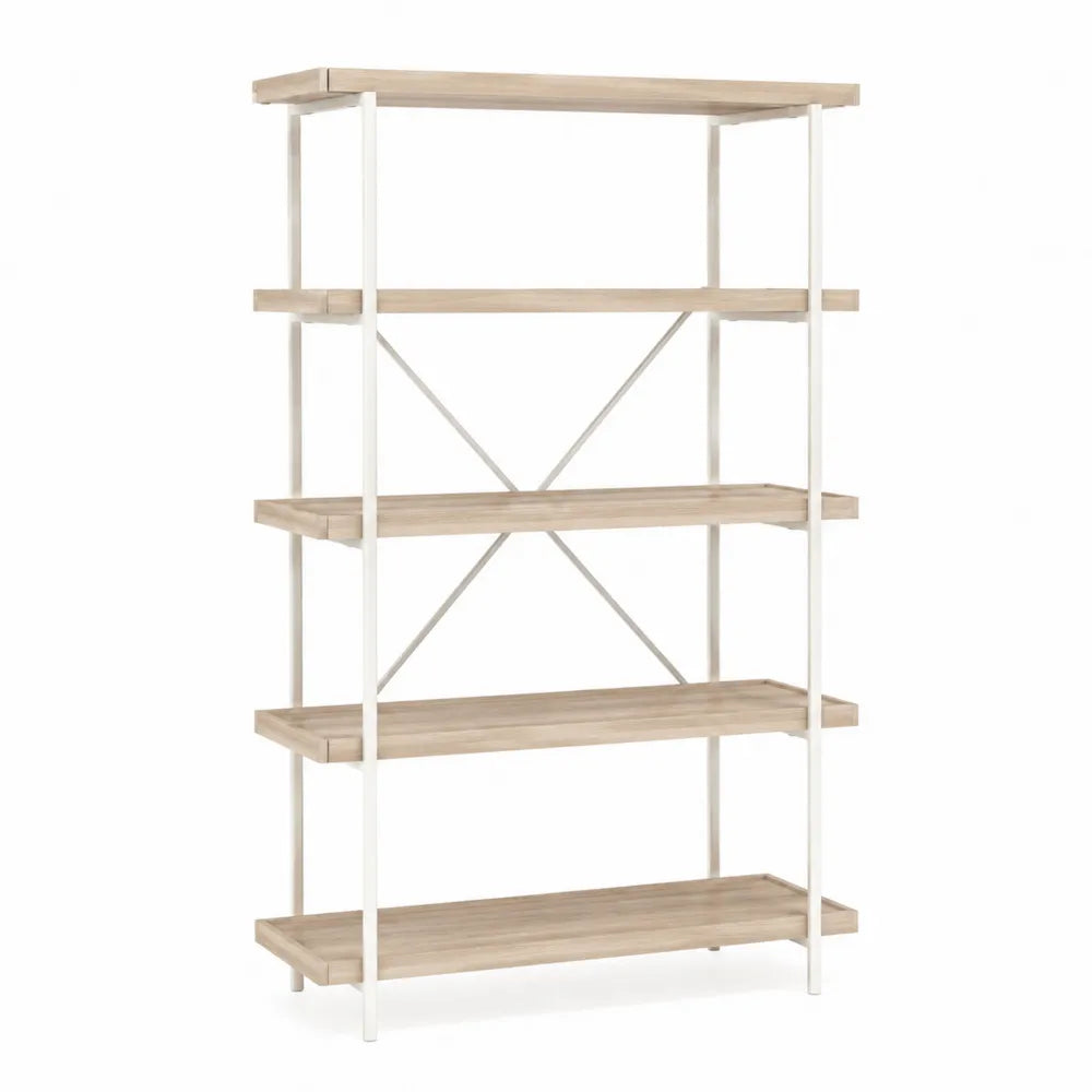 Scaffale a 5 Ripiani in Legno e Metallo Verniciato 180x90x30 cm