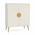 Credenza in legno MDF con maniglie dorate