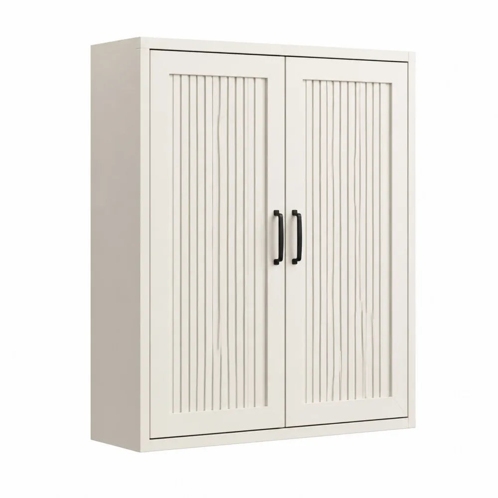 Armadio a due ante in legno MDF bianco 90x120x40 cm