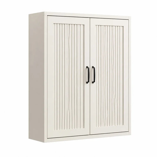 Armadio a due ante in legno MDF bianco 90x120x40 cm