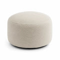 Pouf Rotondo in Tessuto Poliestere Beige 50 cm