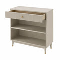 Libreria con Cassetto e Ripiani in Legno Composito Beige