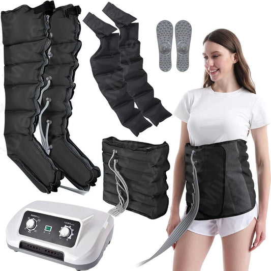 Pressoterapia, Massaggiatore, dispositivo pressoterapia per gambe, professionale, per Casa Linfodrenante Linfodrenaggio con 6 Airbag
