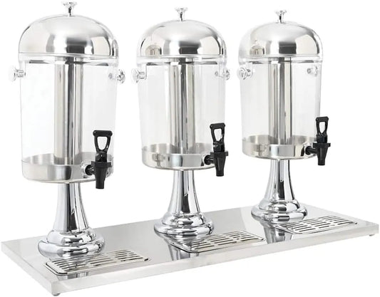 Distributore, acciaio inox, vidaXL Triplo Distributore di Succhi di Frutta e Bibite Acciaio