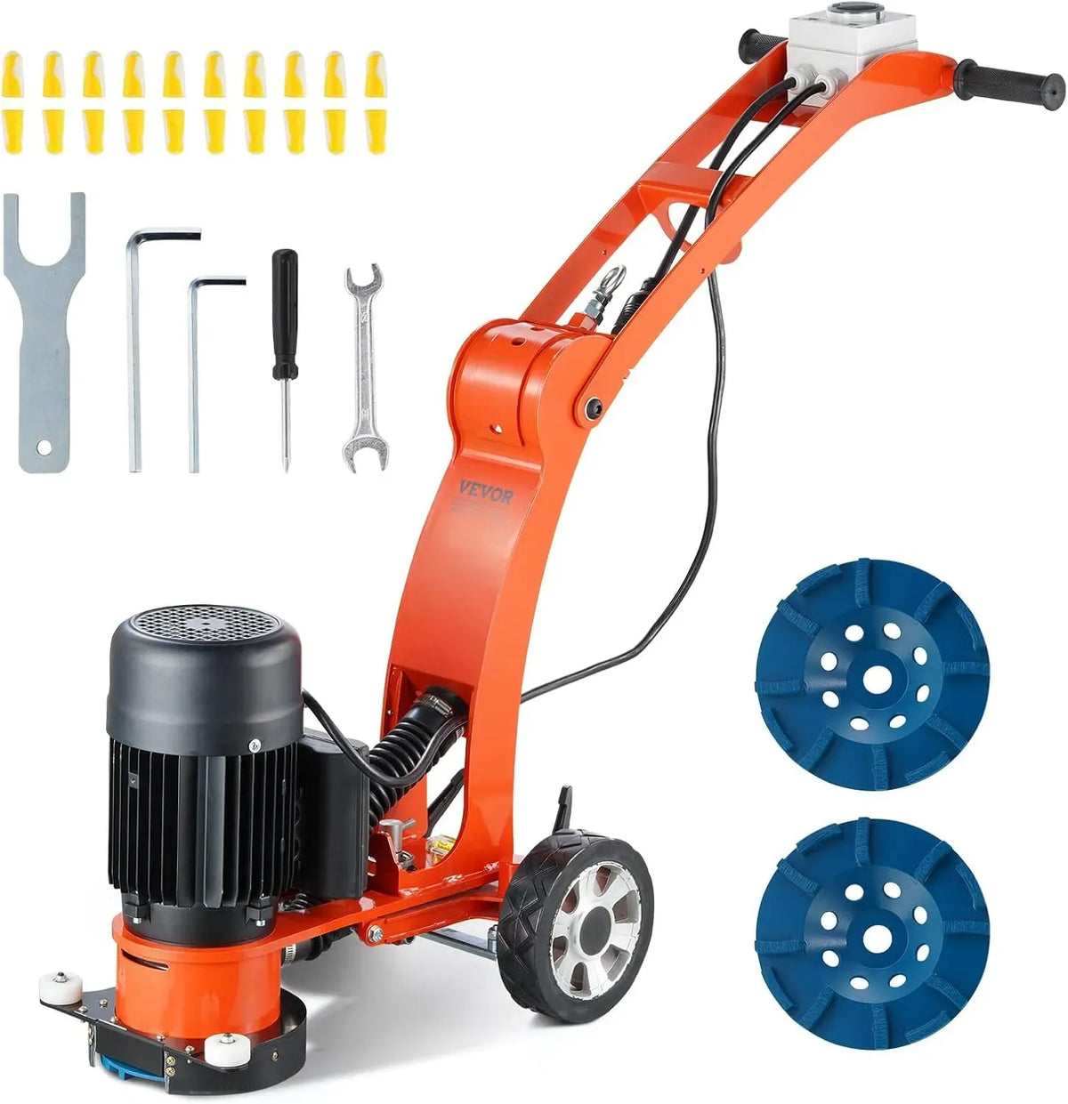 VEVOR Lucidatrice, Motore, lucidatrice elettrica, 1500 W, 180 mm, per Pavimenti in Cemento 180 mm Lucidatrice per Paviment