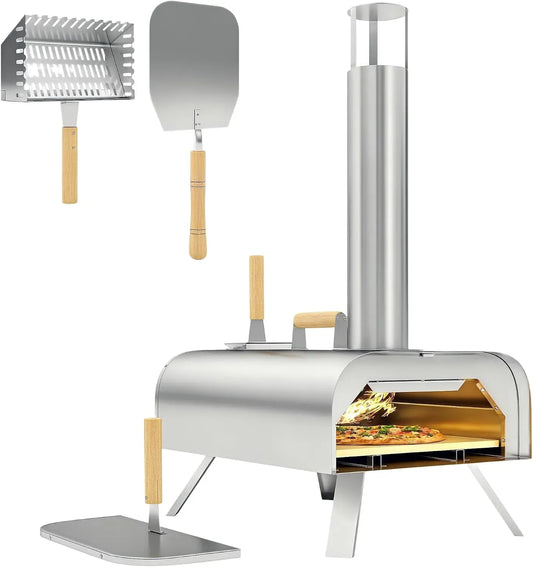 Forno elettrico per pizza, 79x36x75 cm, argento