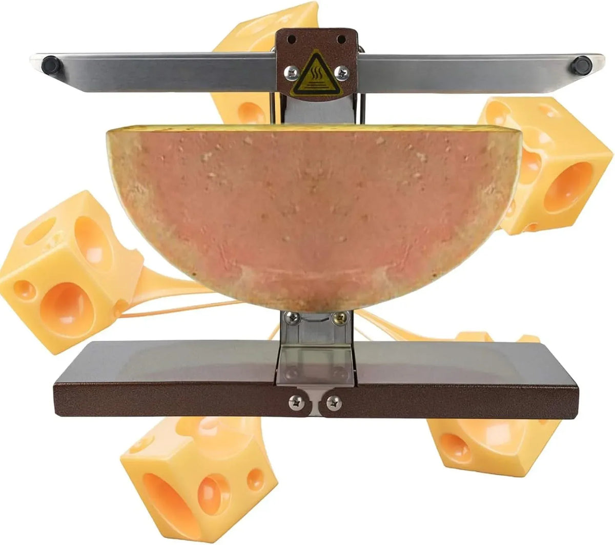 Doppia Zona Di Riscaldamento Regolabile, Vassoio Antiaderente E Resistente Al Calore, per Perfetta per Ristorante O Casa, Raclette Elettrica Compatta