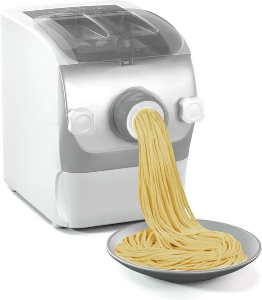 Klarstein Macchina per pasta, 260 W, 60 dB, macchina per tagliatelle, silenzioso, bianco, LED-Anzeige, 500 g Kapazität, Leise
