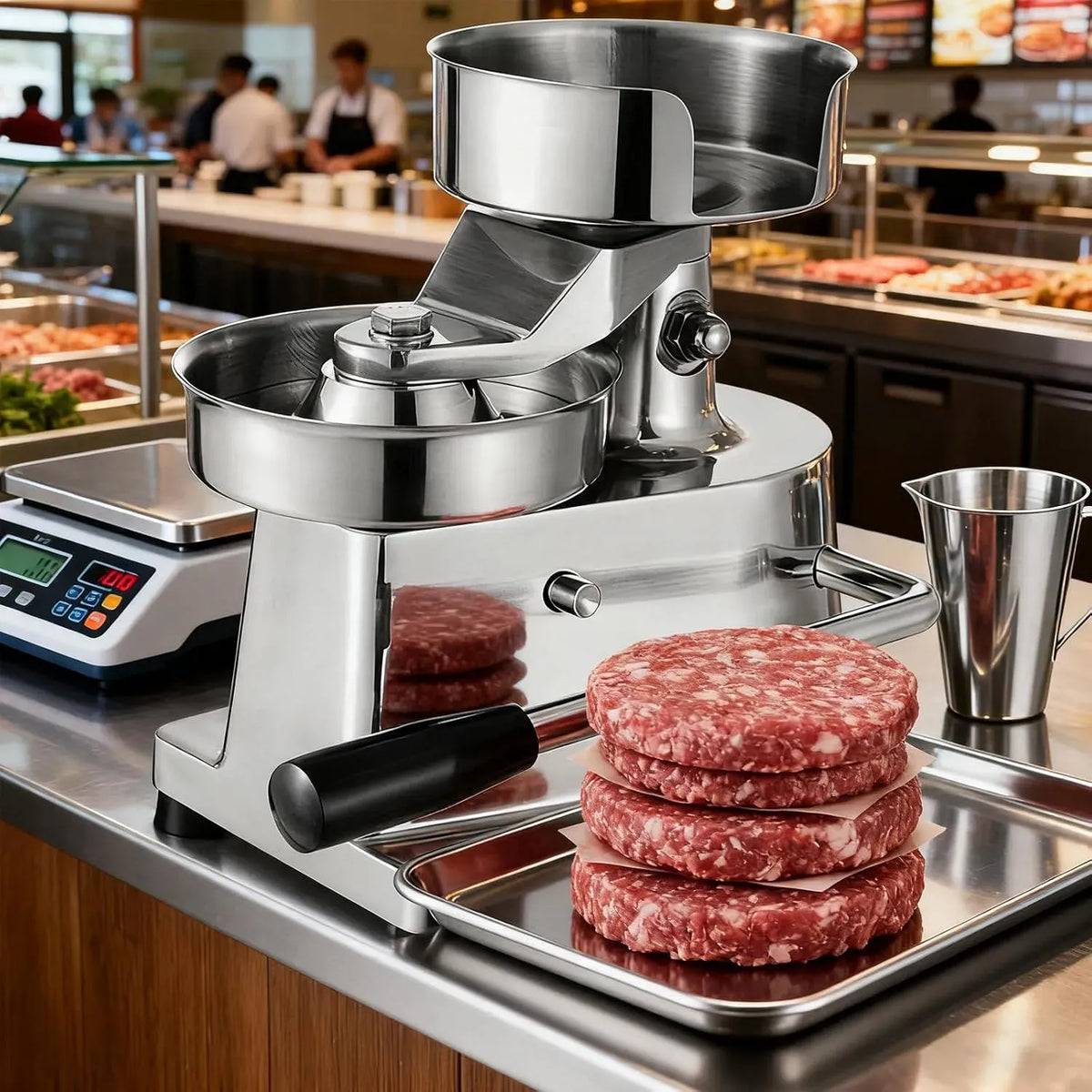 Macchina Per Hamburger, Pressa, 150 Mm, professionale, acciaio inox, per Hamburger In Acciaio Inossidabile 150 Mm